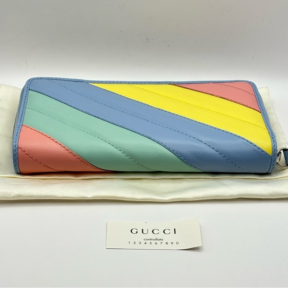 RARE LIMITED EDITION Pastel Gucci Marmont Wallet Gucci Pastel Rainbow Wallet - Picture 5 of 16